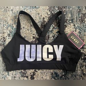 NWT Juicy Couture Sport Cross Back Sports Bra